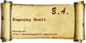 Bagossy Anett névjegykártya