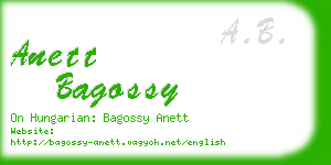 anett bagossy business card